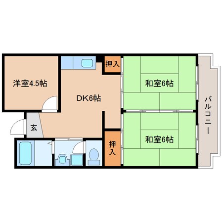 王寺駅 徒歩7分 1階の物件間取画像